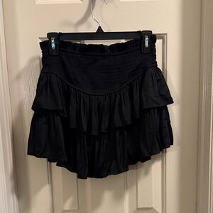 Never Worn, Black High Waisted Ruffled Mini Skirt